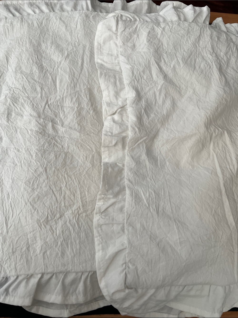 Lush Decor King Ruffle Pillow Shams White Farmhouse Cottage Set